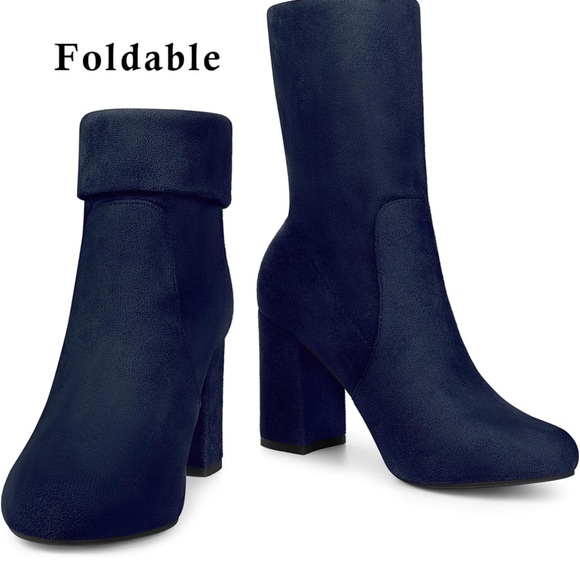 Allegra k round toe block, heel foldable boot brown color - Picture 2 of 3